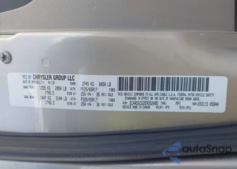 2014 Dodge Grand Caravan z USA, uszkodzony, nr VIN 2C4RDGCG2ER352085